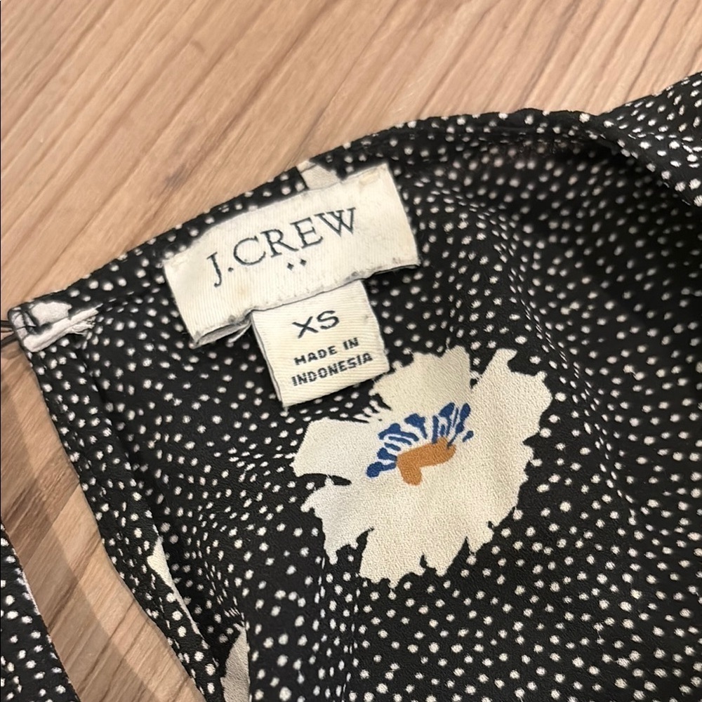 J. Crew Black and White Graphic Long Sleeve Blouse - Picture 2 of 5